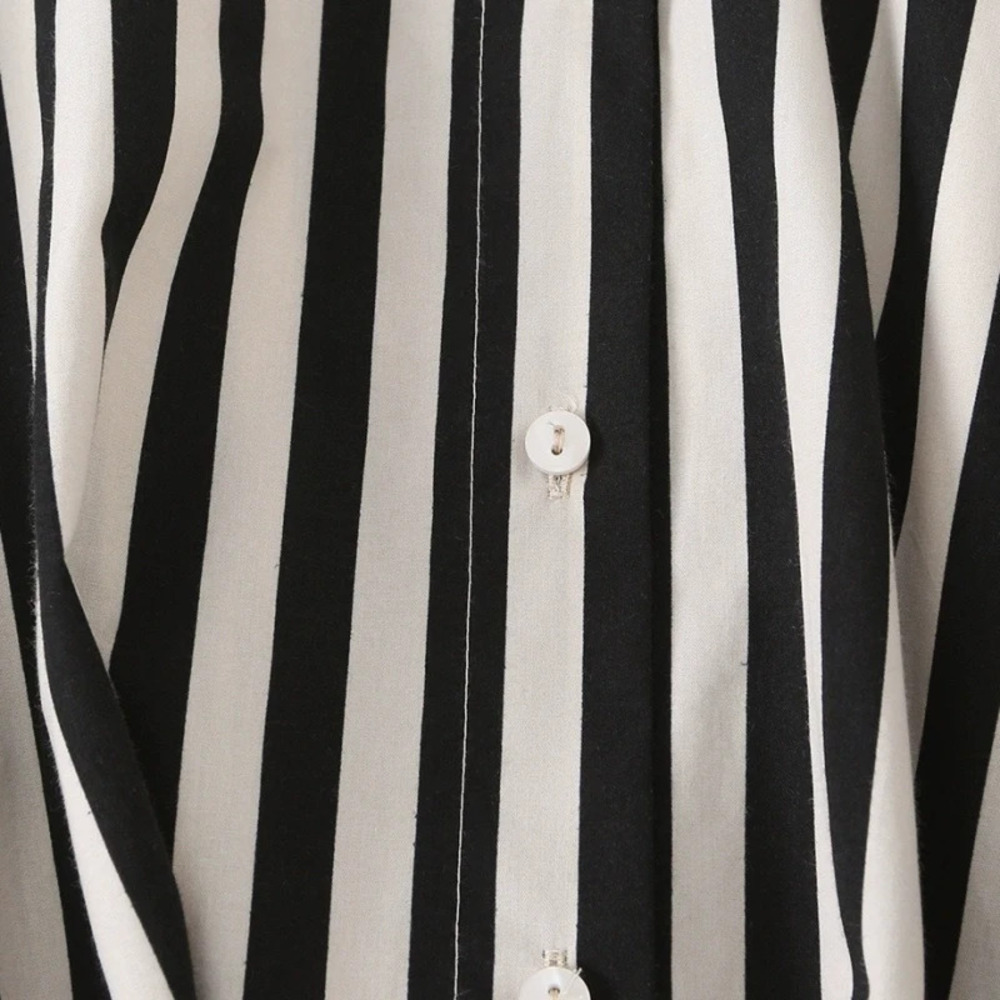 ZARA Trendy Patchwork Striped Belted Shirt